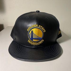 Golden State Warriors Faux Leather Hat. Size 8 1/4